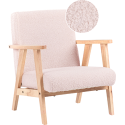 Beliani LINDE - Fauteuil-Roze-Bouclé