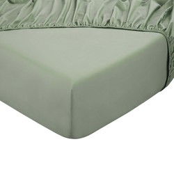 DoubleDry Hoeslaken 100% Natuurlijk Katoen - Tweepersoons 180x200 cm - Zacht & Ademend - Rondom Elastiek - Oud Groen