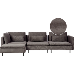 EGERIS - Hoekbank modulair - Donkerbruin - Rechtszijdig - Corduroy