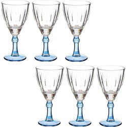 Luxe Exotic Collection Wijnglazen set 12x stuks op blauwe voet 275 ml - Wijnglazen