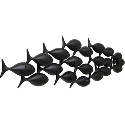 Wanddecoratie School of Tuna Black 181x41cm