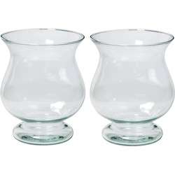 Floran Bloemenvaas Bora - 2x - kelk model - eco glas - D17 x H20 cm - Vazen