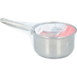 Alpina Steelpan/sauspan met deksel van glas - Alle kookplaten geschikt - zilver - D16 x H9 cm - rvs - Steelpannen