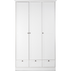 Kast 3 deuren en 3 lades wit L120 cm - LANDWOOD