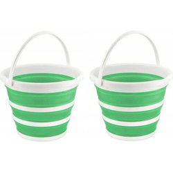 2x stuks benson opvouwbaar afwasteiltjes / afwasbakken groen 5L - Afwasbak