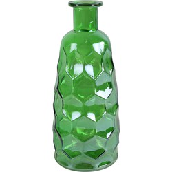 Countryfield Art Deco vaas - groen transparant - glas - D12 x H30 cm - Vazen