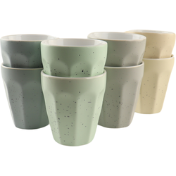OTIX Koffie Kopjes - 8 Stuks - 250 ml - Zonder Oor - Koffietassen - Porselein - FIALA
