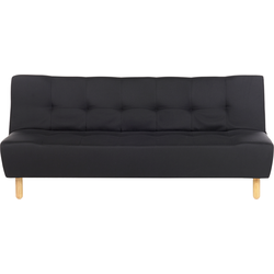 ALSTEN  - Slaapbank 3-zits - Zwart - Polyester