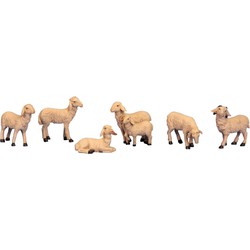 Schapen dierenbeeldjes - 6x stuks - wit - 4-7 cm - kunststofA - Beeldjes