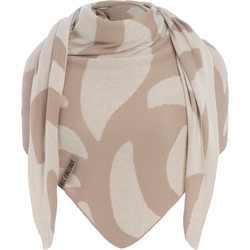 Knit Factory Leaf Omslagdoek - Ecru/Dark Beige - 200x70 cm