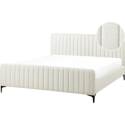 LUNAN - Tweepersoonsbed - Gebroken wit - 180 x 200 cm - Bouclé