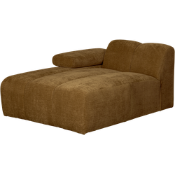 WOOOD Mojo Chaise Longue Elementenbank links - Ribstof - Honing Geel