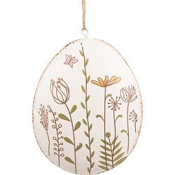 Clayre & Eef Paashanger Ei 8 cm Beige IJzer Ovaal Decoratie Hanger