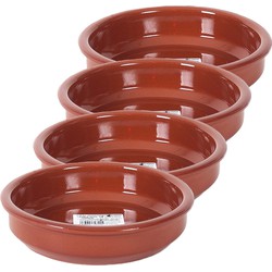 Gerimport Tapas bord/schaal - 4x - Bilbao - 18 cm - aardewerk - oranje - Snack en tapasschalen
