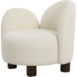 House Nordic Fauteuil Honolulu Bouclé Rechts Wit