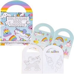 Decopatent® Uitdeelcadeaus 48 STUKS Unicorn / Eenhoorn Kleurboekjes met Stickers - Traktatie Uitdeelcadeautjes voor kinderen - Klein Speelgoed