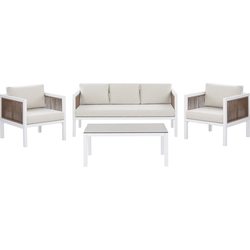 Beliani BORELLO - Zitgroep-Wit-Aluminium