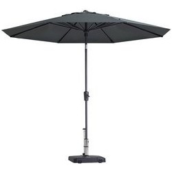 Paros II round grey stokparasol 300 cm zonwering