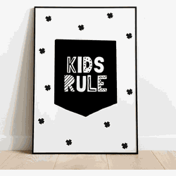 Label2X Kinderkamer poster kids rule A4 - A4