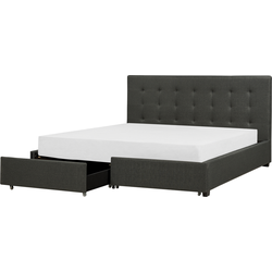 ROCHELLE  - Bed opbergruimte - Donkergrijs - 180 x 200 cm - Polyester