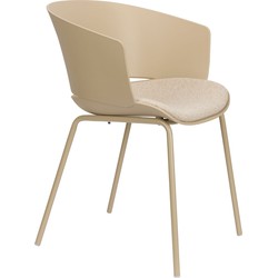 Housecraft Living Jessica Eetkamerstoelen met armleuning Beige - Set van 4