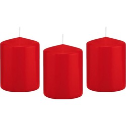 8x Kaarsen rood 6 x 8 cm 29 branduren sfeerkaarsen - Stompkaarsen