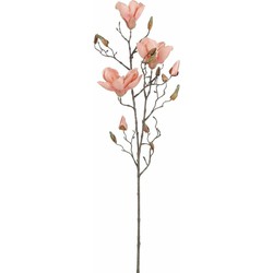 Mica Decorations Kunstbloem Magnolia tak - 88 cm - perzik roze - Kunst zijdebloemen - Kunstbloemen