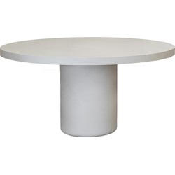 Eettafel Rond 120cm - Beige Eco Composiet - Betonlook - Eden