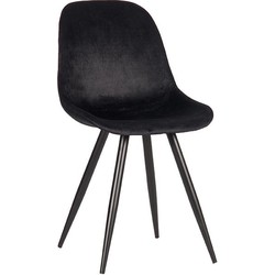 LABEL51 Eetkamerstoel Capri - Zwart - Fluweel - Black Frame