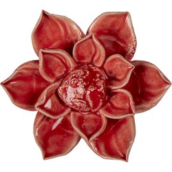 Clayre & Eef Beeld Bloemen Ø 8x4 cm Rood Keramiek Woonaccessoires