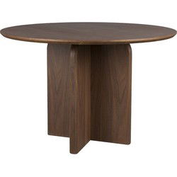 Eettafel Laurent Walnoot Ø120cm - Giga Meubel