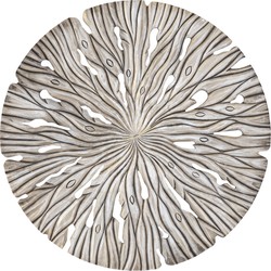 PTMD Bonte Cream MDF wall panel wavy carved round S