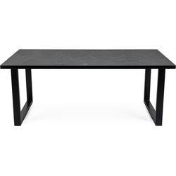 Stalux Eettafel 'Joop' 240 x 100cm, kleur zwart / zwart marmer