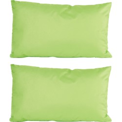 6x Buiten/woonkamer/slaapkamer kussens in het groen 30 x 50 cm - Sierkussens