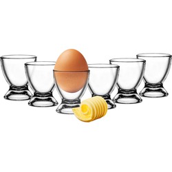 Glasmark Eierdopjes - set 12x - glas - transparant - 6 cm - in luxe stijl - Eierdopjes