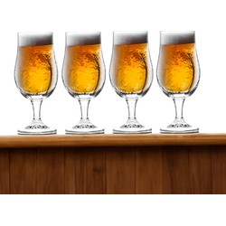 EH Bierglazen op voet - 8x stuks - 370 ml - speciaal bier - bierglas - Bierglazen
