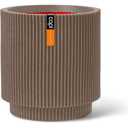 Vaas cilinder Groove NL 44x46 warm taupe bloempot