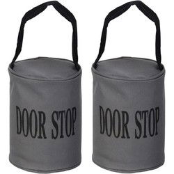 Esschert Design Canvas deurstopper grijs - 2x - 16 x 12.5 cm - Deurstoppers