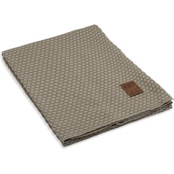 Knit Factory Juul Gebreid Plaid - Woondeken - Kleed - Seda/Olive - 160x130 cm