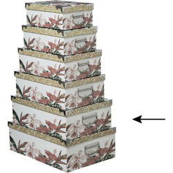 5Five Opbergdoos/box - wit - L44 x B31 x H15 cm - Stevig karton - Opbergbox