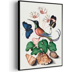 Muurwerken Akoestisch Schilderij - Prent Natuur Vogel en Bloemen 07 - Geluidsdempend Wandpaneel - Wanddecoratie - Geluidsisolatie - PRO (AW 0.90) S (50X70)