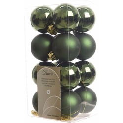 64x Kunststof kerstballen glanzend/mat donkergroen 4 cm kerstboom versiering/decoratie - Kerstbal