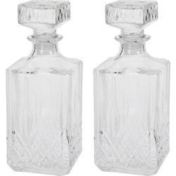 2x Glazen whiskey karaf 750 ml - Whiskeykaraffen