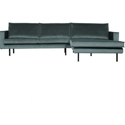 BePureHome Rodeo Chaise Longue Rechts - Velvet - Teal - 85x300x155