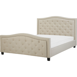 AUREL  - Tweepersoonsbed - Beige - 160 x 200 cm - Polyester