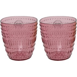 Set van 2x stuks kunststof bekers roze 200 ml - Drinkglazen