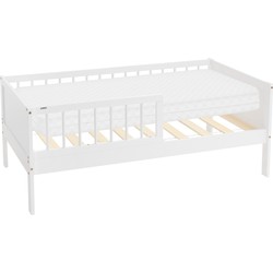 Ledikant 70x140 cm met matras, lattenbodem en veiligheidszijkanten in wit ML-design