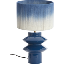 Tafellamp Petch/Tossa - Blauw/Crème - Ø30x47cm
