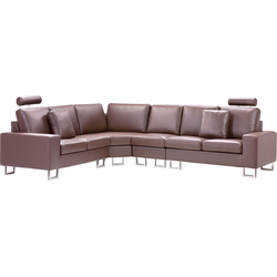 Beliani STOCKHOLM - Modulaire Sofa-Bruin-Leer