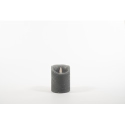 Rustic Wax Candle Moving Flame 7,5X10Cm Grey 3 X Aaa